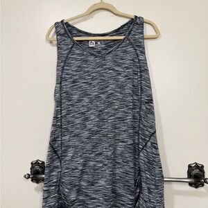 Reebok Gray Space-Dye V-Neck Athletic Tank Top